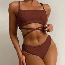 Load image into Gallery viewer, 🌊【High Waist Bikini】Wave Print Two-Piece | Sexy Backless Swimwear
