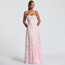 Cargar imagen en el visor de la galería, 「Midsummer Night」Cross-Border Dress ✨ Backless Chiffon Gown with Slit
