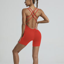 Charger l&#39;image dans la galerie, 「Seamless Elegance」Cross-Back Bodysuit ✨ No-VPL Yoga Jumpsuit

