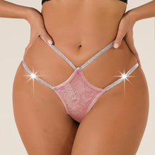 Carica l&#39;immagine nel visualizzatore di Gallery, 🩲【Lace Thong】Double Strap Low-Rise Underwear | Breathable Cotton Lining

