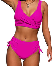 Загрузить изображение в средство просмотра галереи, 🌊【Hot Spring Bikini】Modest Two-Piece Set | Solid Color Swimwea

