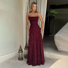 Cargar imagen en el visor de la galería, 「Midsummer Night」Cross-Border Dress ✨ Backless Chiffon Gown with Slit
