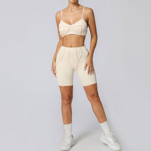 Charger l&#39;image dans la galerie, 「Soft Strength」Brushed Yoga Set ✨ Nylon Sports Bra &amp; Shorts
