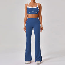 Lade das Bild in den Galerie-Viewer, 「Nude Statement」Color Block Yoga Set ✨ Built-in Bra Cami &amp; Leggings
