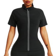 Cargar imagen en el visor de la galería, 🔥【Sweat Workout】Women&#39;s Sauna Suit | High Neck Waist Trainer | Fitness Running Jacket
