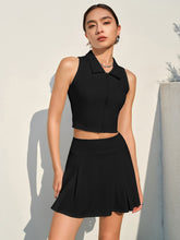 Charger l&#39;image dans la galerie, 「Thunder Goddess」Front Zip Sports Set ✨ High-Impact Bra &amp; Tennis Skirt
