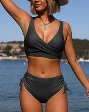 Загрузить изображение в средство просмотра галереи, 🌊【Hot Spring Bikini】Modest Two-Piece Set | Solid Color Swimwea

