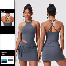 Charger l&#39;image dans la galerie, 「Naked Feel」Nylon Yoga Set ✨ Pocket Tennis Skirt &amp; Fitness Outfit
