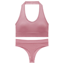 Charger l&#39;image dans la galerie, 「Lift &amp; Breathe」Halter Sports Bra Set ✨ Full Coverage Yoga Top
