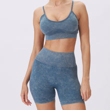 Charger l&#39;image dans la galerie, 「Curve Embrace」Plus Size Workout Set ✨ Slim Fit Tank &amp; Washed Shorts
