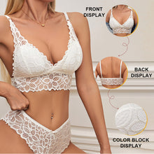 Charger l&#39;image dans la galerie, 「Airy Lift」Wireless Lace Bra Set ✨ Triangle Cup for Small Bust
