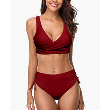 Загрузить изображение в средство просмотра галереи, 🌊【Hot Spring Bikini】Modest Two-Piece Set | Solid Color Swimwea
