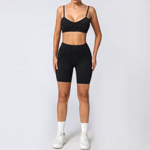 Charger l&#39;image dans la galerie, 「Soft Strength」Brushed Yoga Set ✨ Nylon Sports Bra &amp; Shorts
