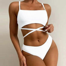 Load image into Gallery viewer, 🌊【High Waist Bikini】Wave Print Two-Piece | Sexy Backless Swimwear
