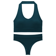 Charger l&#39;image dans la galerie, 「Lift &amp; Breathe」Halter Sports Bra Set ✨ Full Coverage Yoga Top
