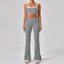 Lade das Bild in den Galerie-Viewer, 「Nude Statement」Color Block Yoga Set ✨ Built-in Bra Cami &amp; Leggings
