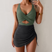 Load image into Gallery viewer, 🌴【High Waist Swimsuit】Tummy Control One-Piece | Color Block Bathing Suit
