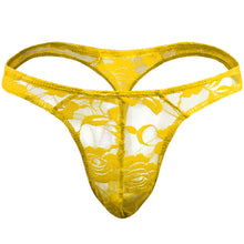 Cargar imagen en el visor de la galería, One Size Men&#39;s erotic underwear lace sexy semi-transparent thong T pants
