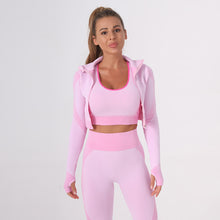 Lade das Bild in den Galerie-Viewer, 「Seamless Trio」3-Piece Yoga Set ✨ Slimming Summer Fitness Outfit

