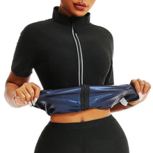 Cargar imagen en el visor de la galería, 🔥【Sweat Workout】Women&#39;s Sauna Suit | High Neck Waist Trainer | Fitness Running Jacket

