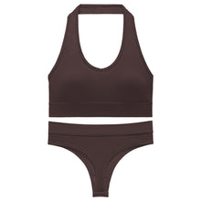 Charger l&#39;image dans la galerie, 「Lift &amp; Breathe」Halter Sports Bra Set ✨ Full Coverage Yoga Top

