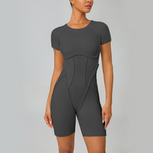 Lade das Bild in den Galerie-Viewer, 「Zip Queen」Short Sleeve Yoga Jumpsuit ✨ Wearable Fitness Bodysuit

