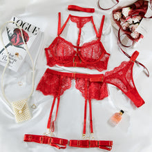 Charger l&#39;image dans la galerie, 🔥【5-Piece Lingerie Set】Sheer Mesh &amp; Lace Seductive Outfit

