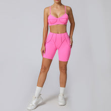 Charger l&#39;image dans la galerie, 「Soft Strength」Brushed Yoga Set ✨ Nylon Sports Bra &amp; Shorts
