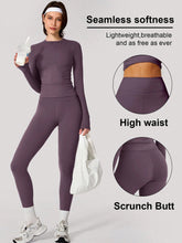 Charger l&#39;image dans la galerie, 「9-Tone Universe」Long Sleeve Yoga Set ✨ Winter Workout Outfit Women&#39;s Fitness Suit
