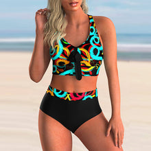 Carica l&#39;immagine nel visualizzatore di Gallery, 🔥【Crisscross Bikini】High Waist Two-Piece Set | Sexy Backless Swimwear
