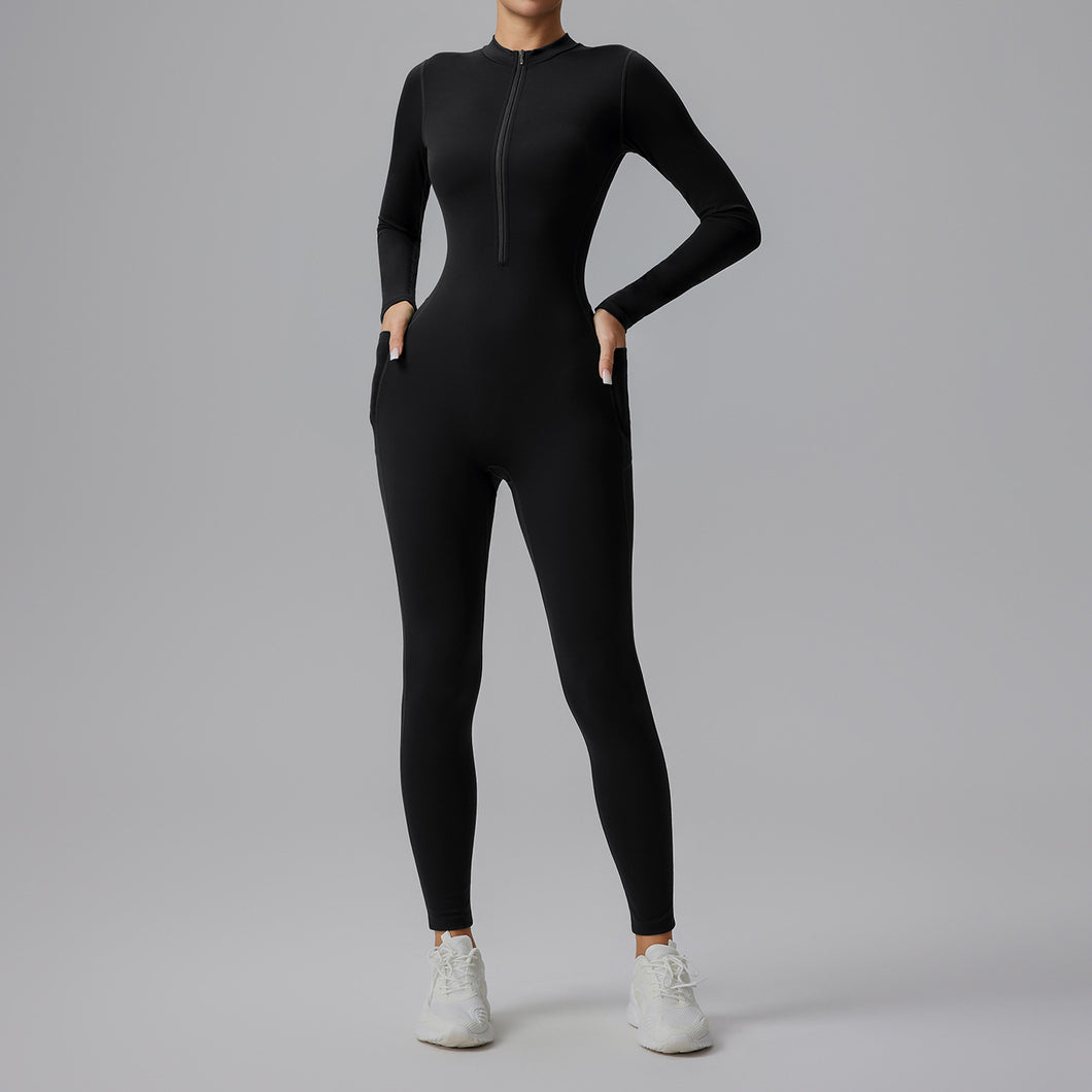 「Zip Sculpt」Half-Zip Bodysuit ✨ Naked Feel Dance & Fitness Onesie