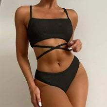 Load image into Gallery viewer, 🌊【High Waist Bikini】Wave Print Two-Piece | Sexy Backless Swimwear
