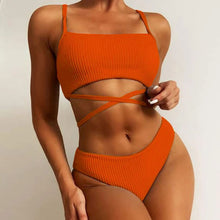 Load image into Gallery viewer, 🌊【High Waist Bikini】Wave Print Two-Piece | Sexy Backless Swimwear
