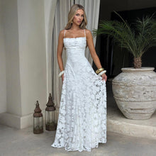 Cargar imagen en el visor de la galería, 「Midsummer Night」Cross-Border Dress ✨ Backless Chiffon Gown with Slit
