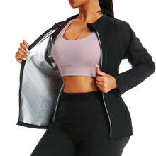 Cargar imagen en el visor de la galería, 🔥【Sweat Workout】Women&#39;s Sauna Suit | High Neck Waist Trainer | Fitness Running Jacket
