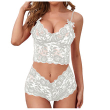Cargar imagen en el visor de la galería, 🔥NEW ARRIVAL | Cute Lace Babydoll Teddy Set | Adjustable Bralette + G-String | See-through Sexy Lingerie Set
