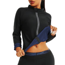 Cargar imagen en el visor de la galería, 🔥【Sweat Workout】Women&#39;s Sauna Suit | High Neck Waist Trainer | Fitness Running Jacket

