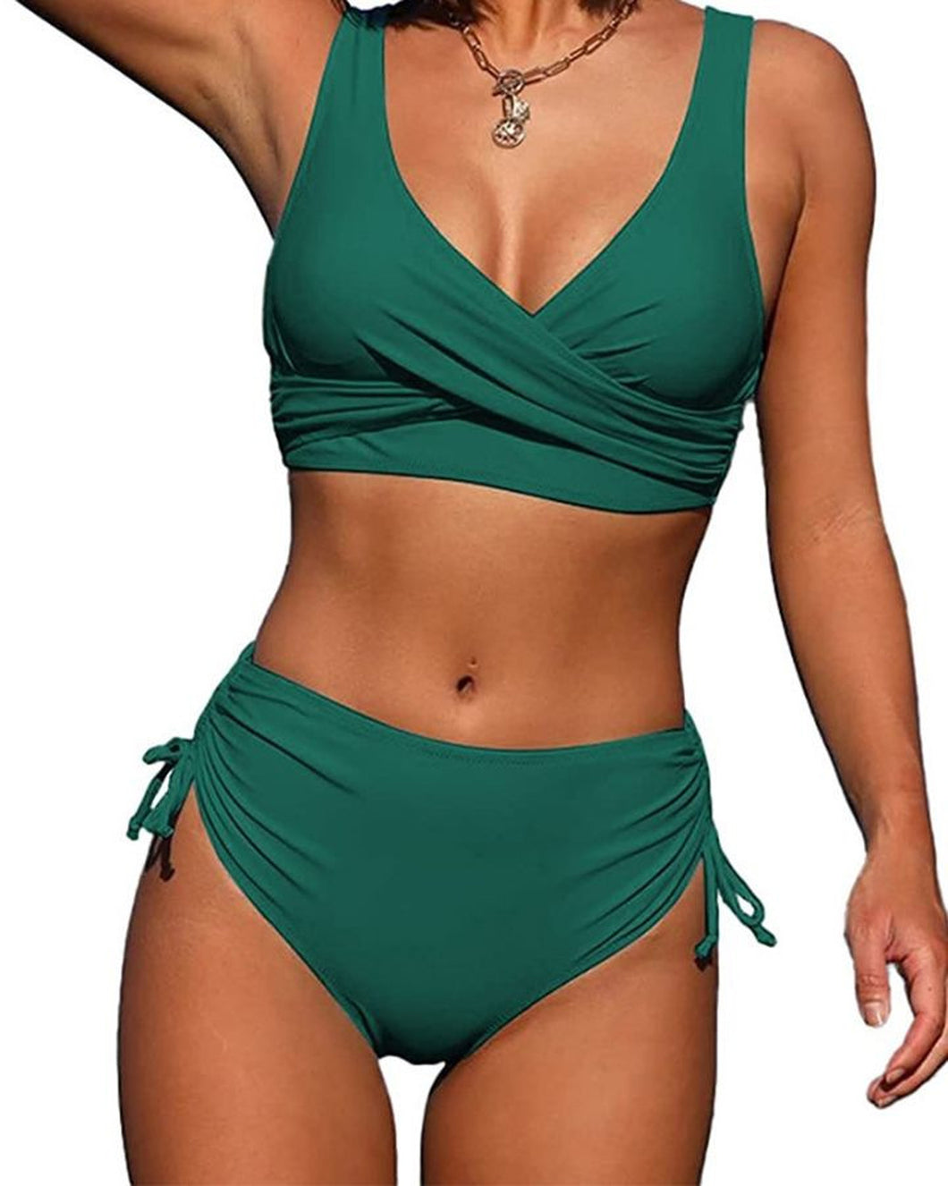 🌊【Hot Spring Bikini】Modest Two-Piece Set | Solid Color Swimwea
