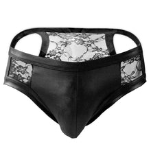 Cargar imagen en el visor de la galería, Mens Lace Thong Underwear Low Waist Panties Mesh G-String Briefs
