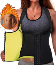 Cargar imagen en el visor de la galería, Women&#39;s Sweat Vest Sauna Sport Slimming Sleeving Tank Top Slimming Flat Belly Fitness Waist Trainer
