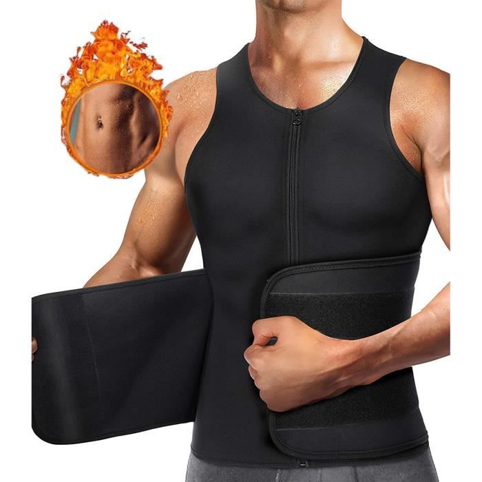 Demeuble- Men's Sauna Neoprene Sweat Vest for Slimming Weight Loss Sweat Belt Fitenes Sports Tank Top