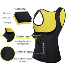 Carica l&#39;immagine nel visualizzatore di Gallery, Women&#39;s Sweat Vest Sauna Sport Slimming Sleeving Tank Top Slimming Flat Belly Fitness Waist Trainer
