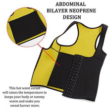 Carica l&#39;immagine nel visualizzatore di Gallery, Women&#39;s Sweat Vest Sauna Sport Slimming Sleeving Tank Top Slimming Flat Belly Fitness Waist Trainer
